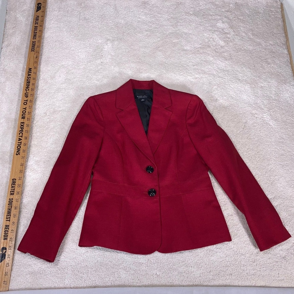 Evan Picone Black Label Red 2 Button Blazer Jacket Size 8 M76MH9C8166